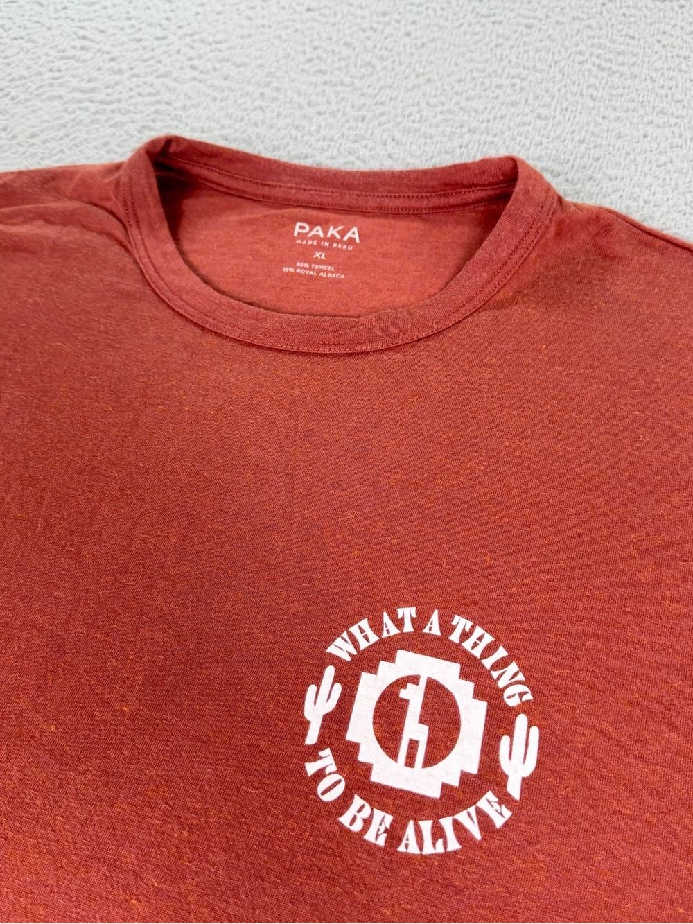 Paka Shirt Mens XL Red Clay Royal Alpaca Blend Long Sleeve Outdoors Hiking